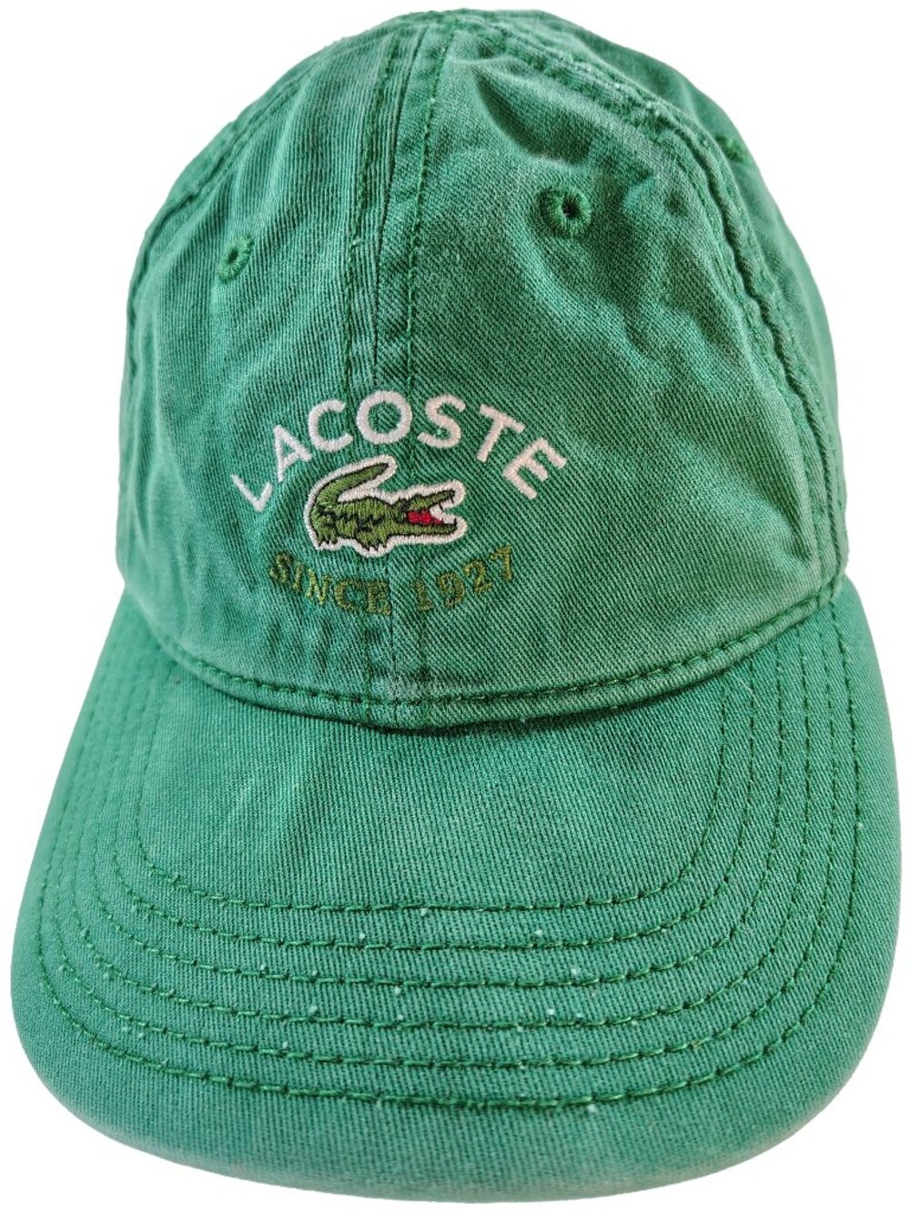 Boy's Rare 90's Vintage Green Alligator Lacoste Since 1927 Graphic Logo Cap